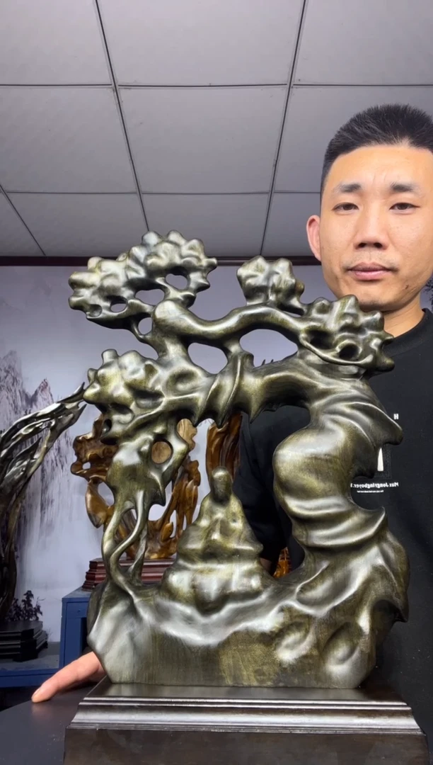 金丝楠木雕款如**澈金丝楠木工艺品摆件