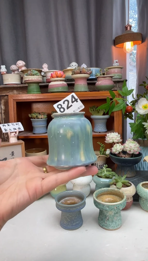 瓷片824知木小芳花盆知