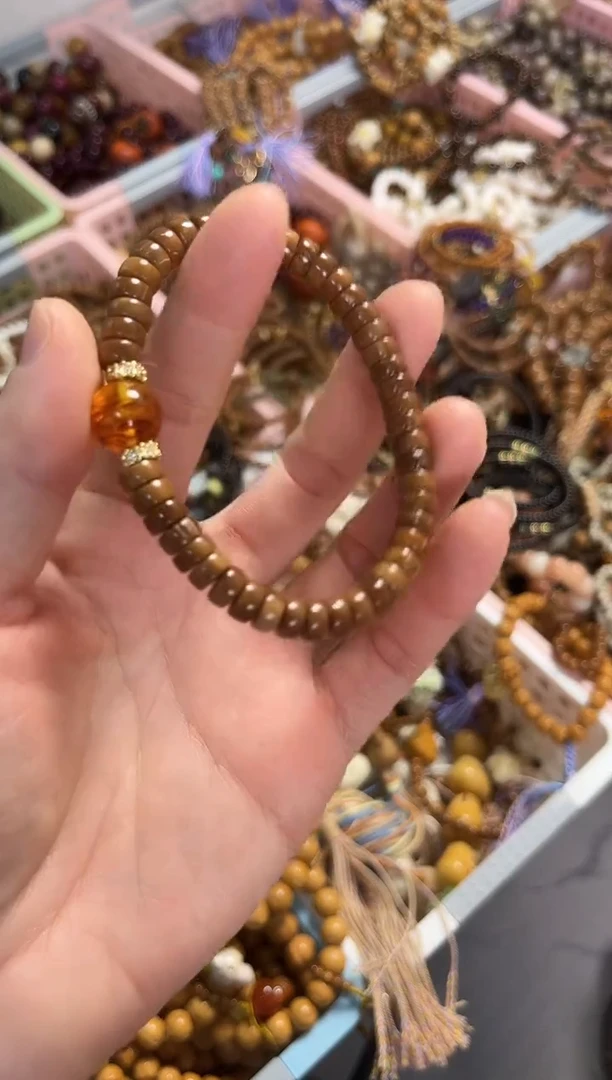 手串琥珀未镶嵌库克药片搭配琥珀花珀7*3.5mm