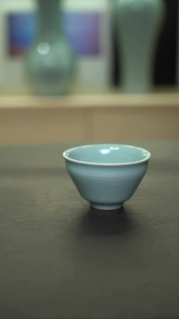 杯子瓷粉青禅道杯微瑕