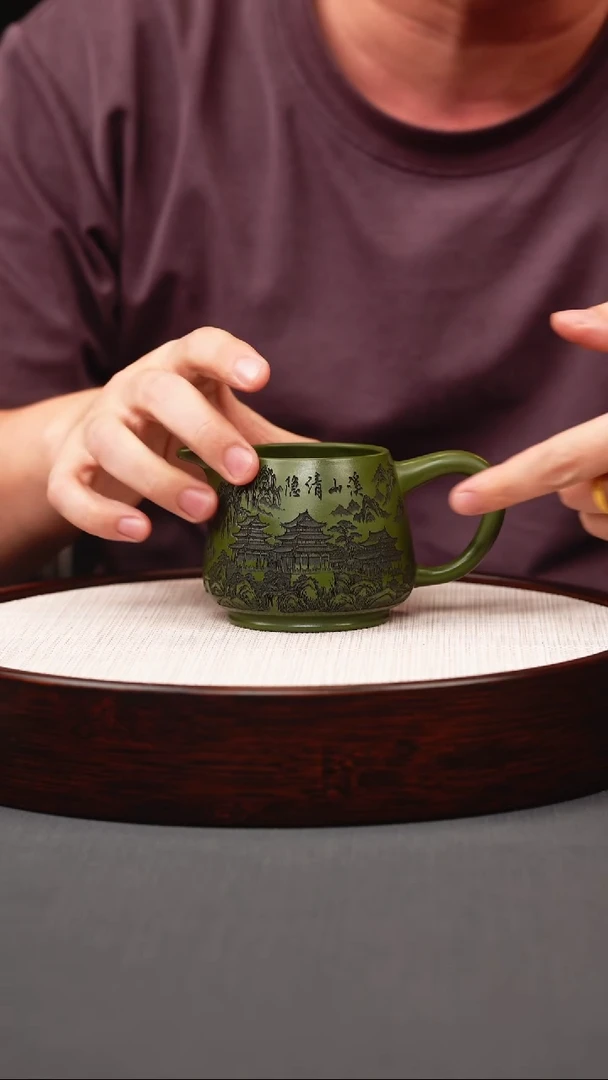 茶壶紫砂绿泥公道杯