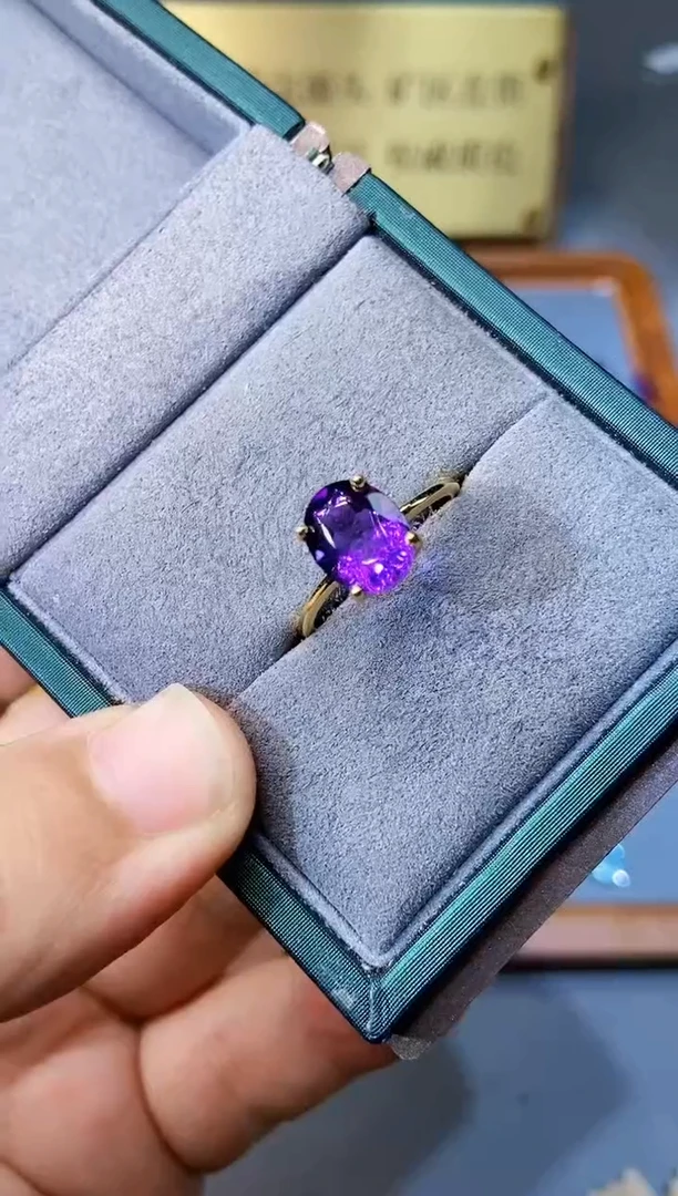 【闪购商品】紫晶戒指银S925镶嵌22222