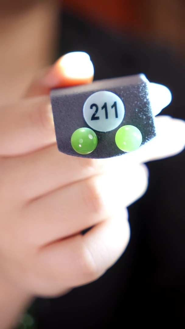 18K金镶嵌和田玉耳饰211