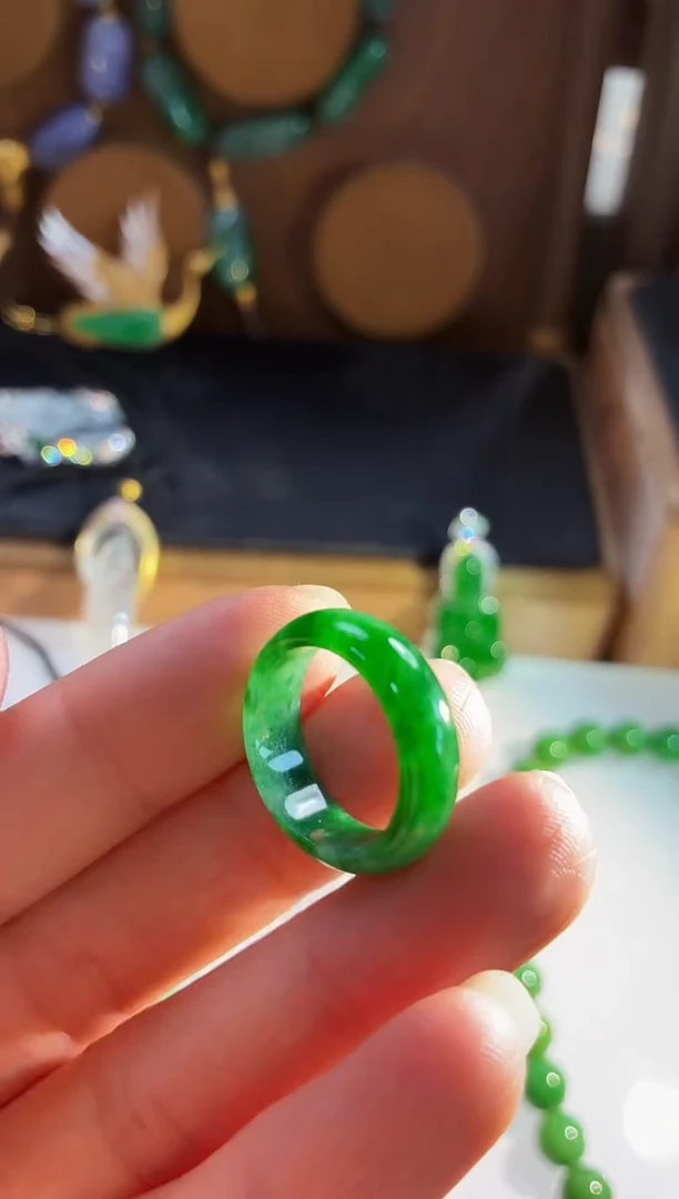 未镶嵌戒指翡翠戒指13.5