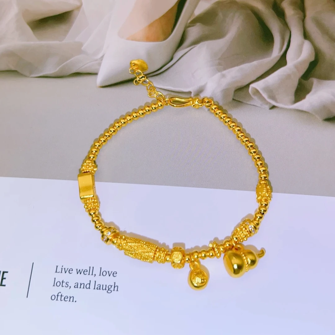 18K 金纳福小葫芦珠珠手链新国潮a42