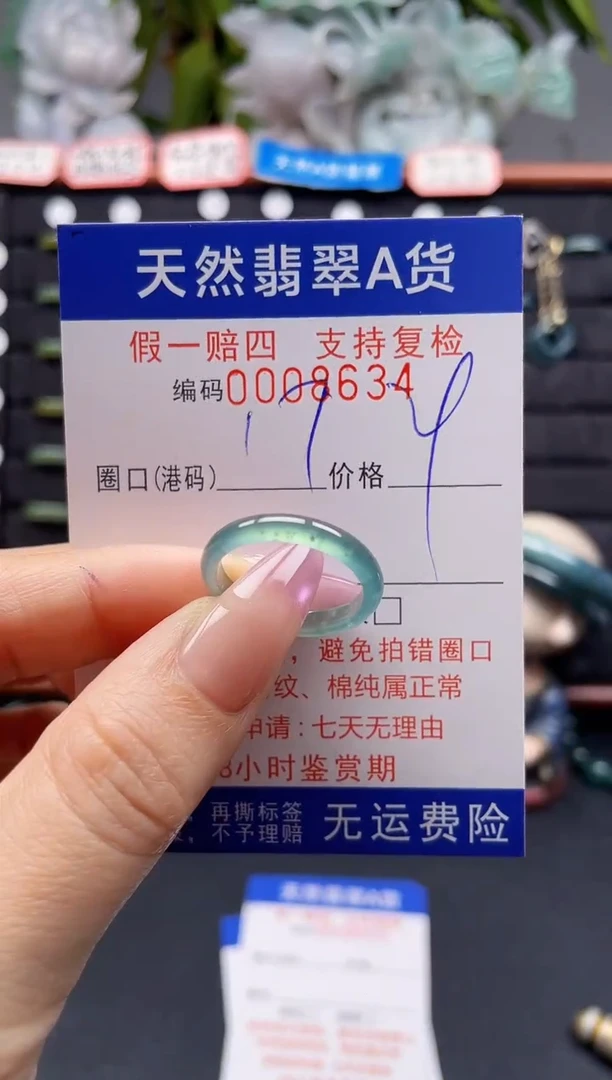 未镶嵌戒指翡翠17*8634