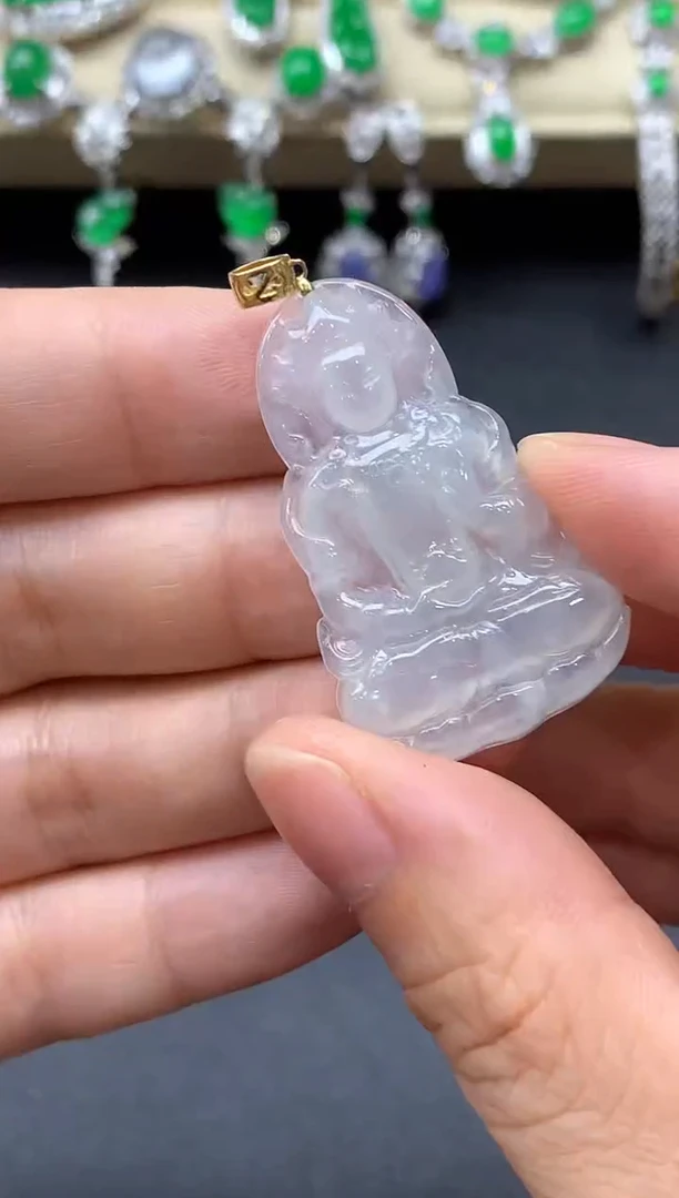 颈饰18K金镶嵌翡翠119-中国好珍宝