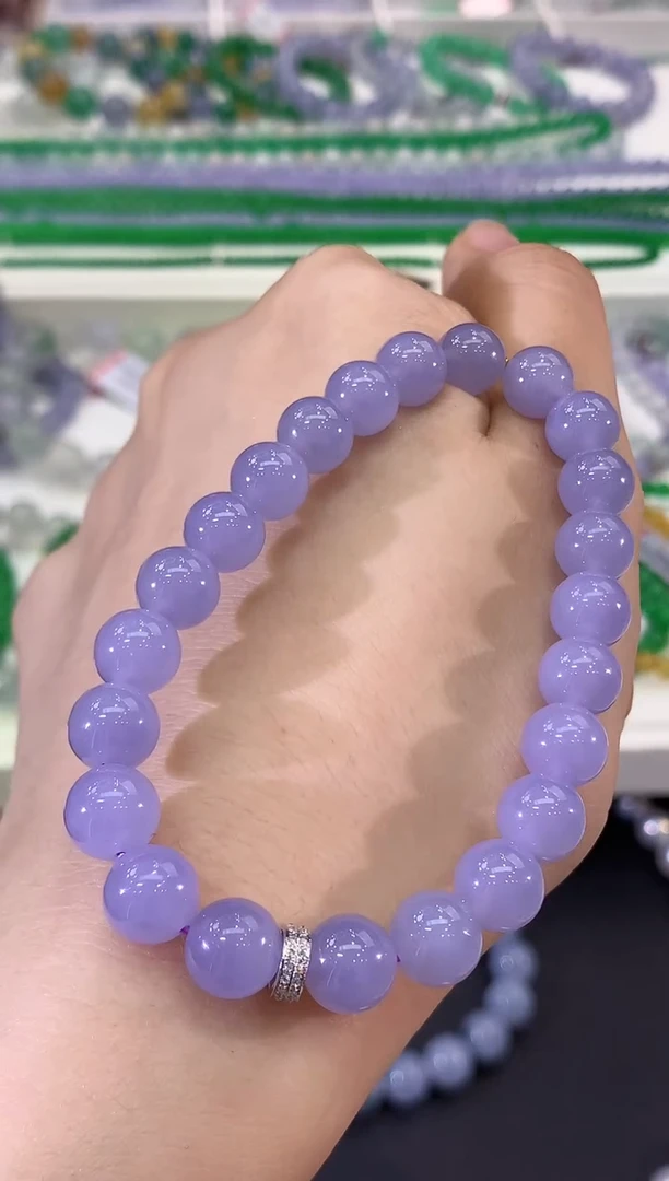 未镶嵌手串翡翠B337 紫货有色差 多样性一件发货