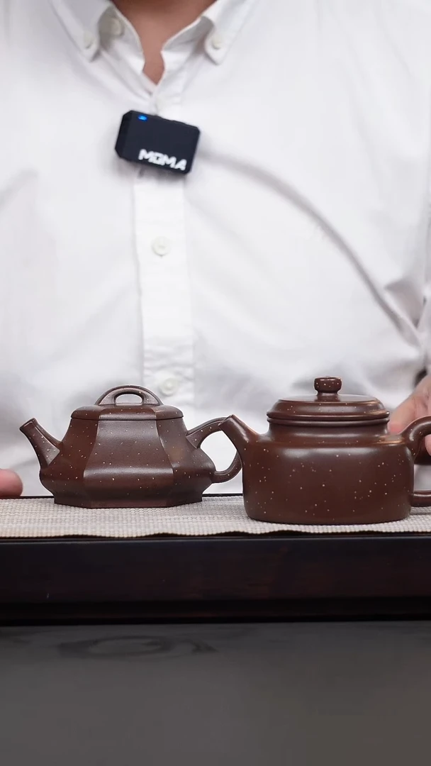 茶壶紫砂大*左紫泥铺砂腰圆德钟+础瓢
