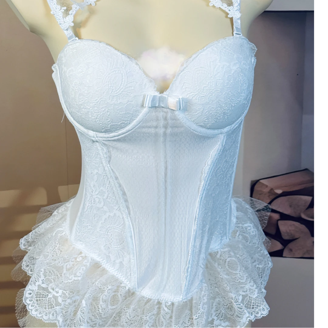 《亭亭玉立》性感复古洋气纯欲风蕾丝网纱荷叶边收腰吊带连衣裙公主