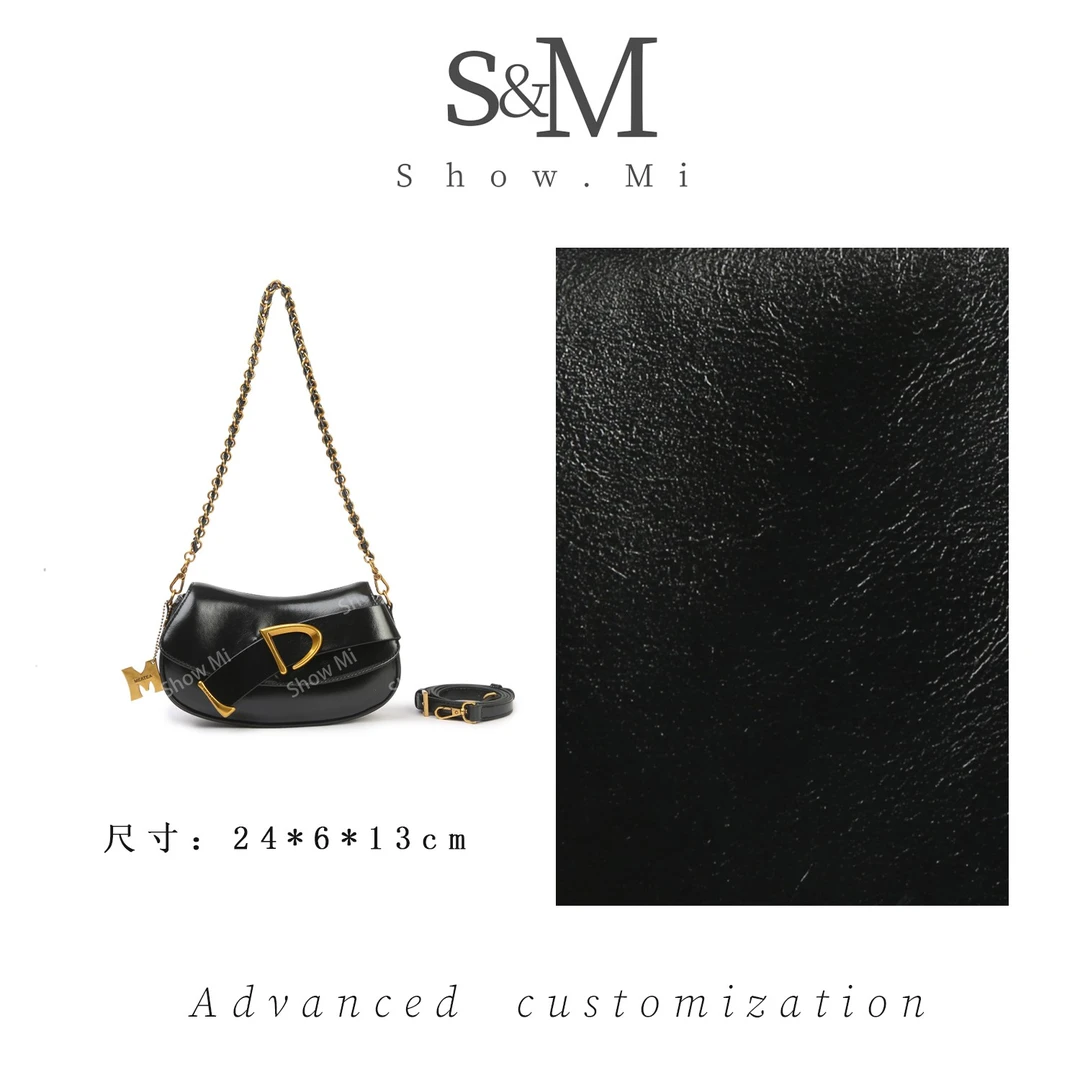 【ShowMi】SKL-7795-1-黑色-轻奢小众时尚百搭女士包包腋下sm