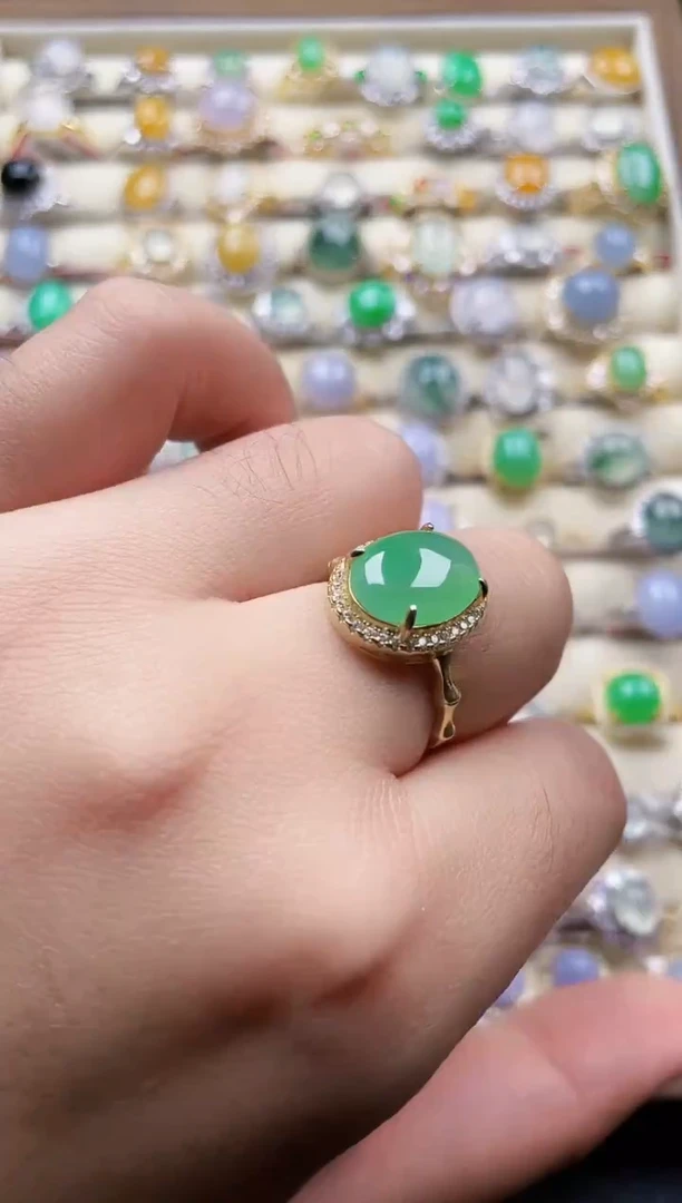 银S925镶嵌戒指翡翠75