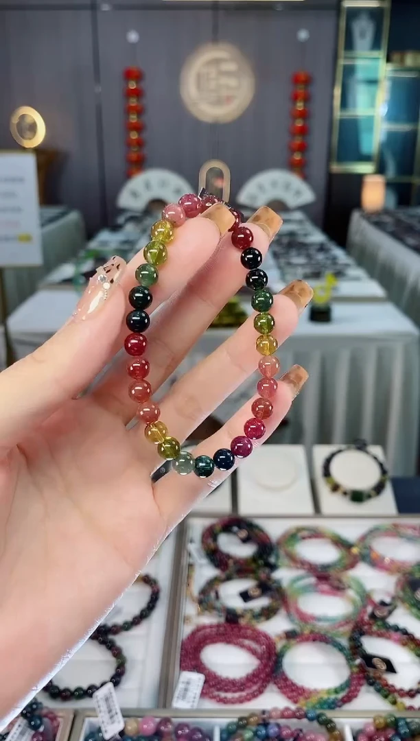 未镶嵌老矿碧玺单圈手串6mm+碧玺dan多样性发货一条