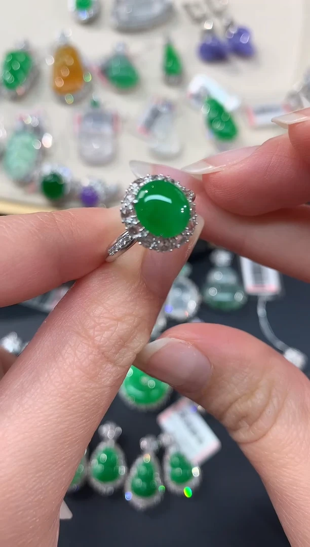 【闪购商品】翡翠戒指18K金镶嵌A89|15000