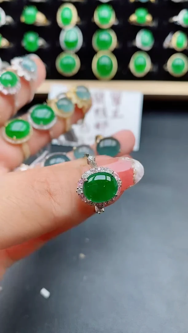 【闪购商品】翡翠戒指银S925镶嵌3323
