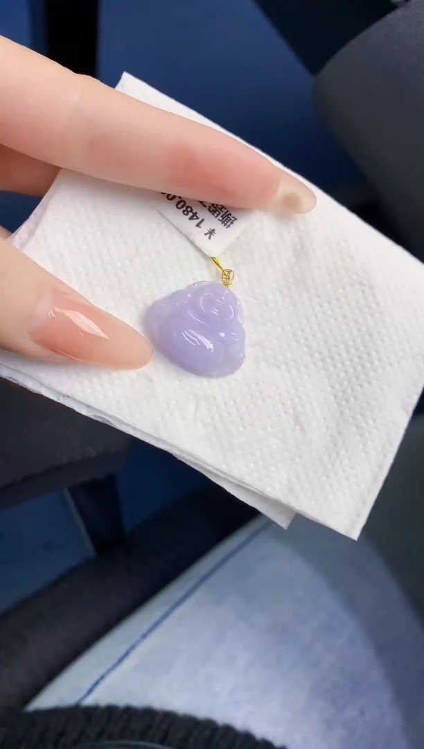 颈饰18K金镶嵌翡翠缅甸天然翡翠A货