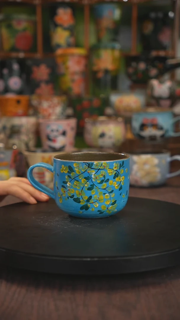 紫砂油画手绘釉下彩