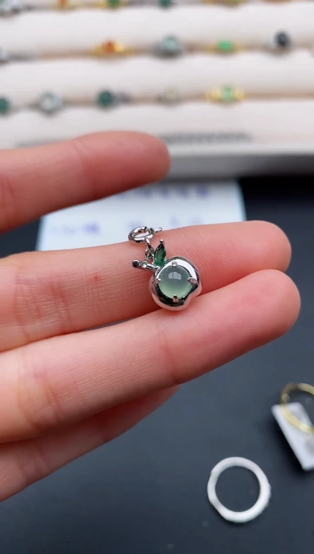 银S925镶嵌戒指翡翠55555555+9