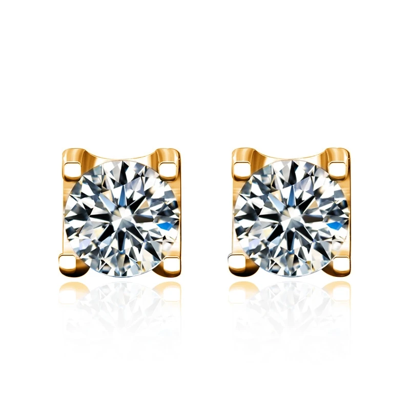 铜合金合成锆石耳饰 经典-牛头耳钉 新版 香槟色 xbj263