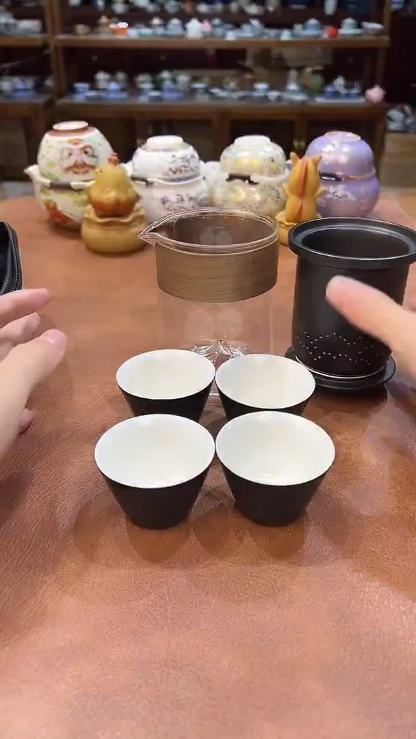 真的很便宜会开片的旅行茶具··