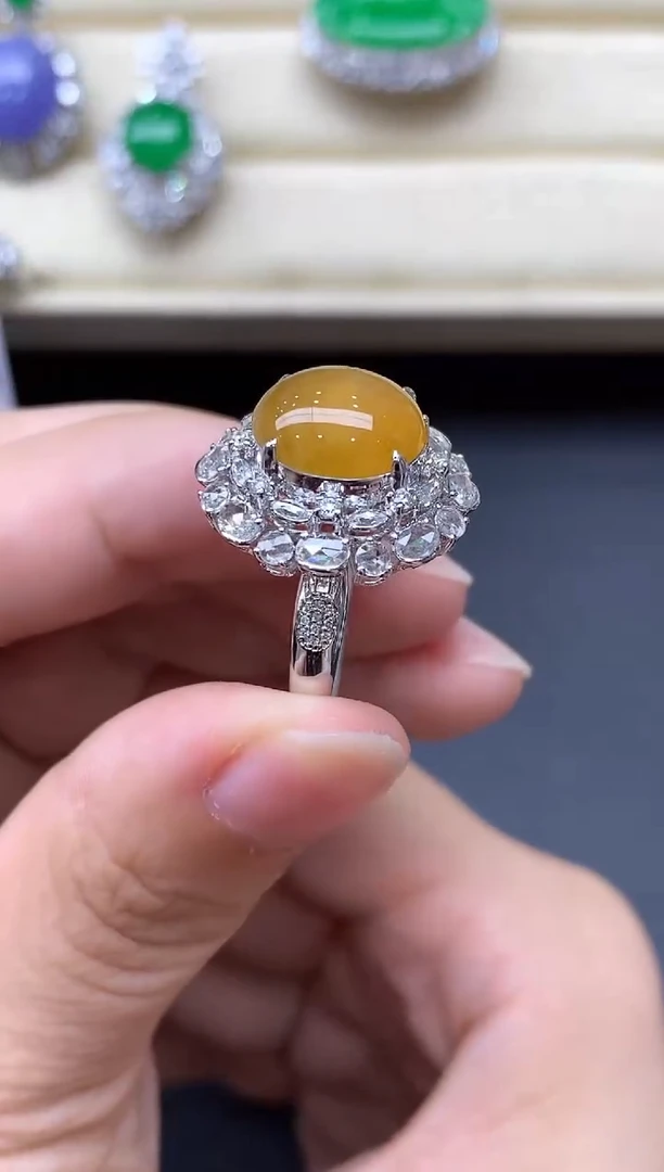 翡翠戒指18K金镶嵌525-中国好珠宝