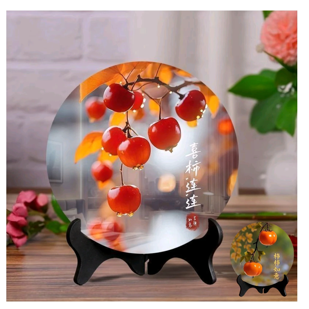 【用户推荐】柿柿如意摆件财源滚滚相框现代装饰办公室桌面玄关摆台