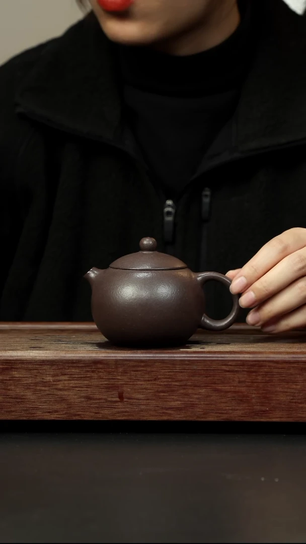 紫砂茶壶粗砂紫泥 西施