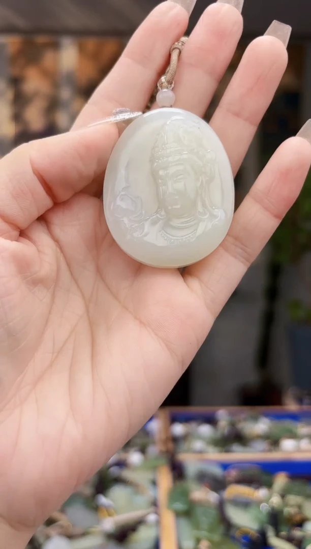 和田玉未镶嵌挂件拍一发一