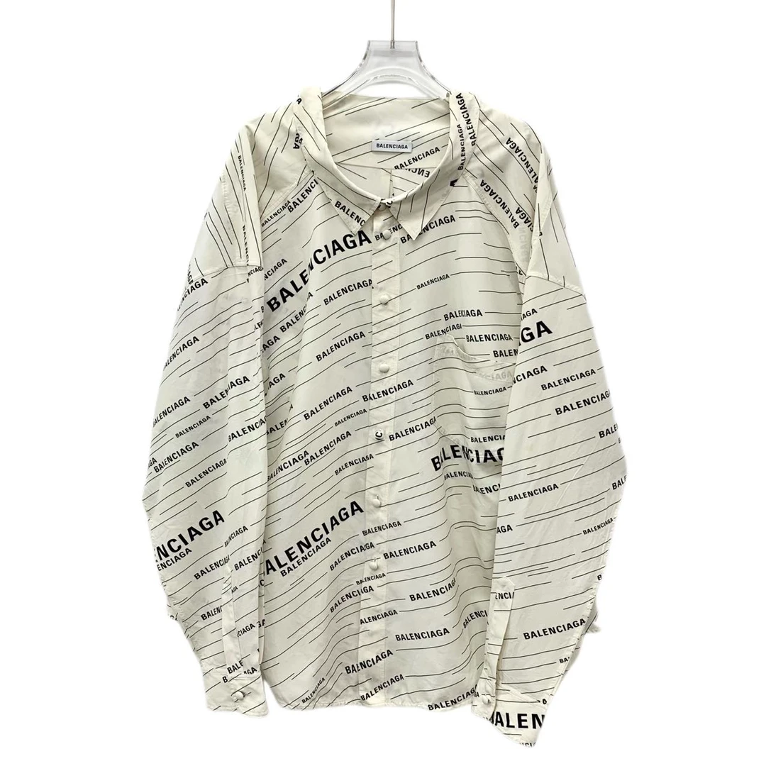 95新 Balenciaga/巴黎世家 IW0292 长袖衬衣