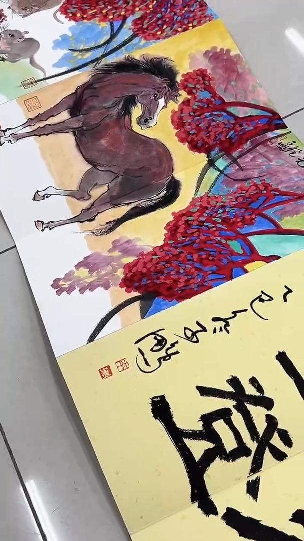 国画李子鹏-4.5米册页-国画作品-h-紫