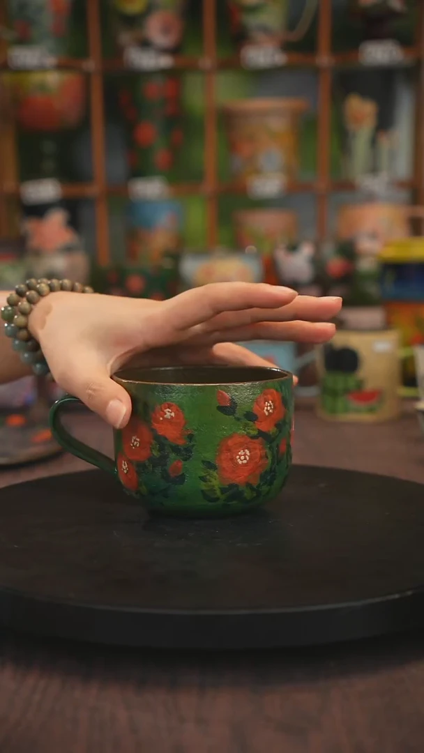 紫砂油画手绘釉下彩