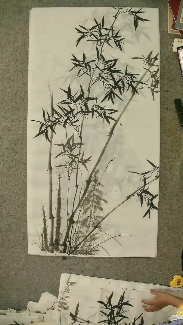国画四尺整张  墨竹