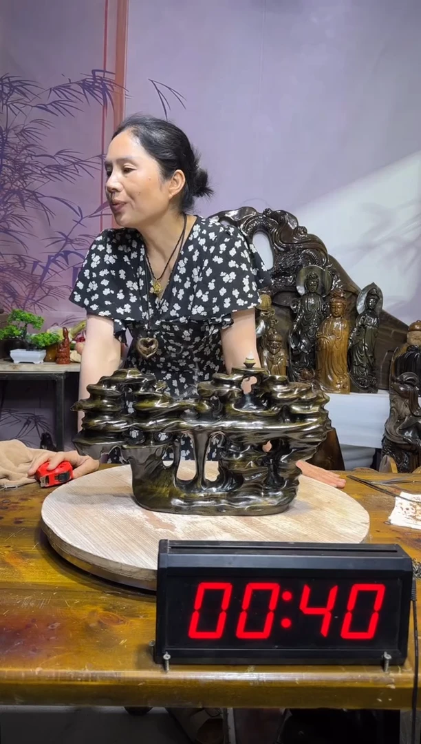 香榧木金丝楠木雕刻摆件