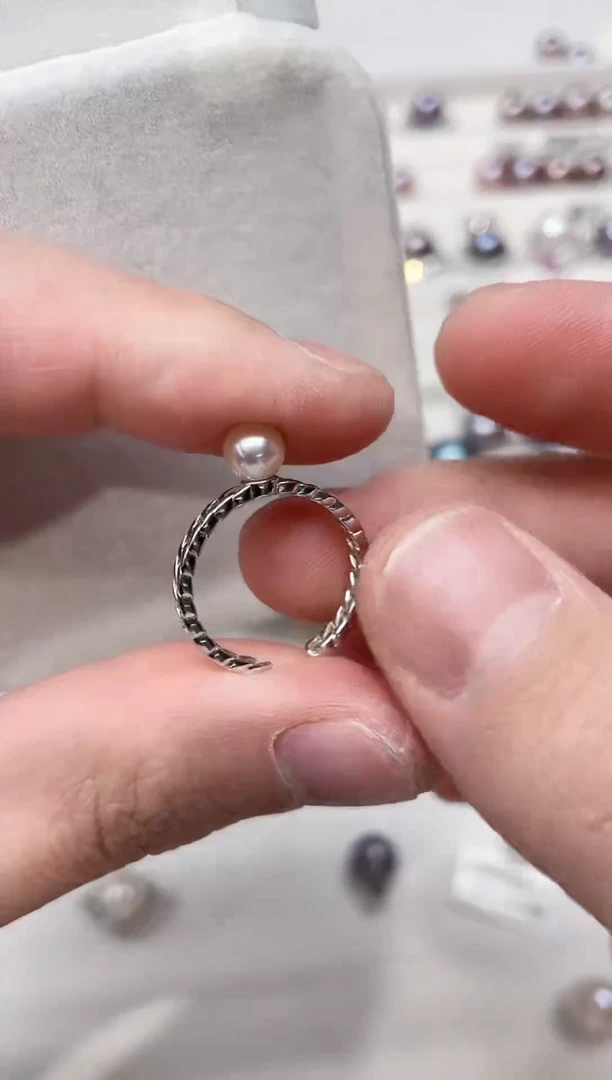 【闪购商品】海水珍珠戒指银S925镶嵌戒指