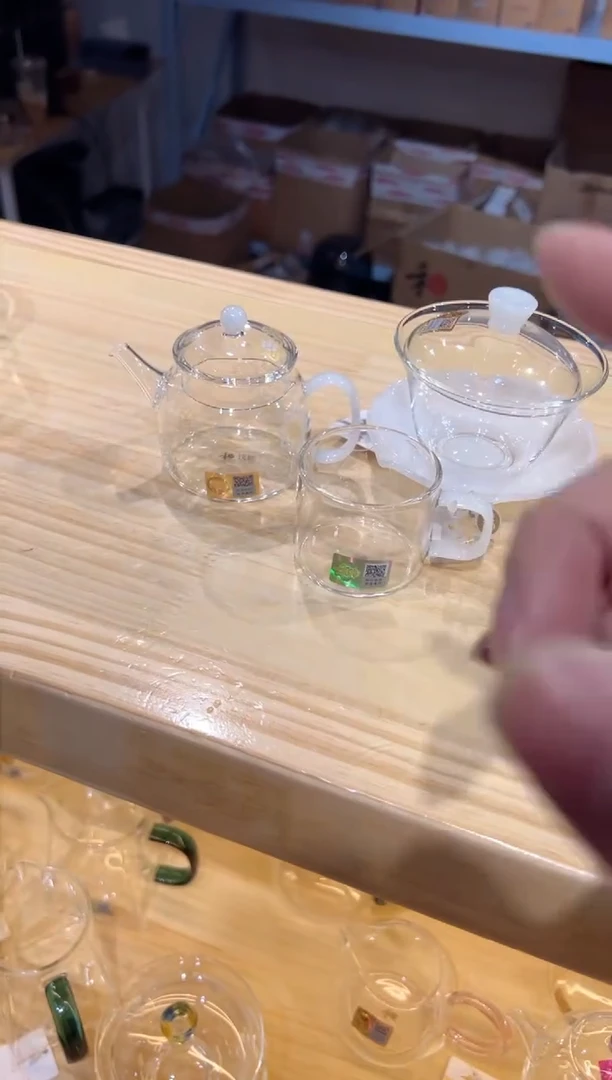 禾器-皮球花言卿壶-白玉色+荷叶盖碗白玉色+清禾杯白玉1只