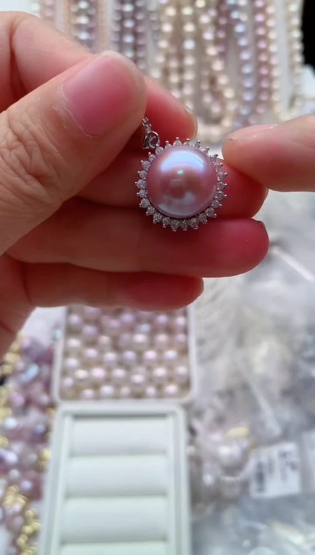 淡水珍珠合金吊坠(不含链)，非无暇