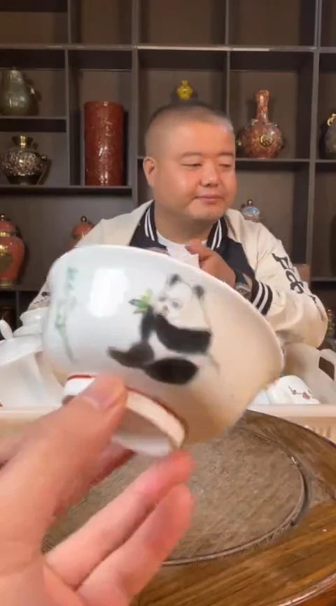 摆件景德镇陶瓷青花摆件8一对碗