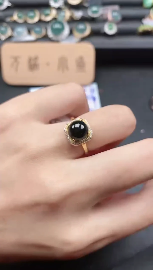 翡翠戒指银S925镶嵌51511-4