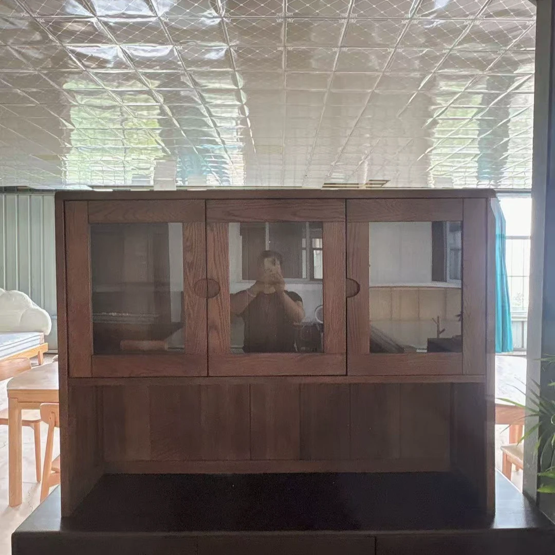 北美白橡木全实木餐边柜上柜置物柜胡桃色1330*30*990（无售后）