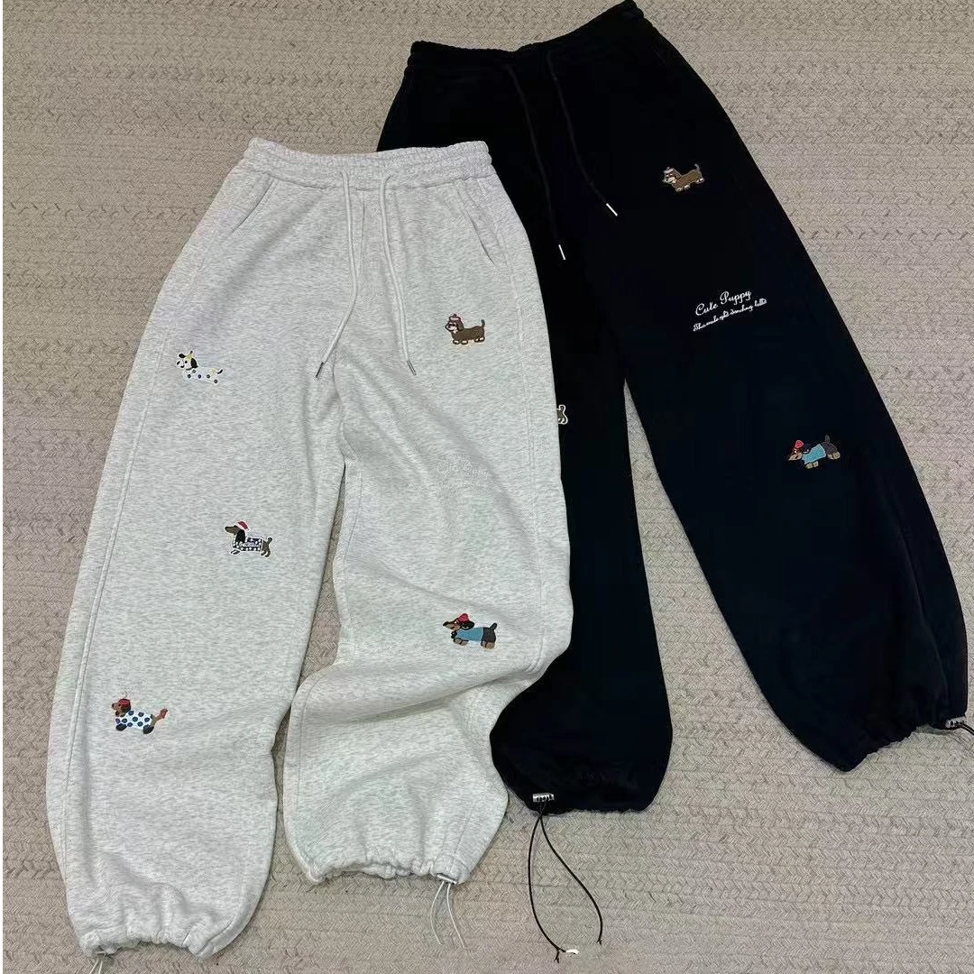 645#冬季新款韩系香蕉镰刀裤束口腊肠狗卫裤 加绒