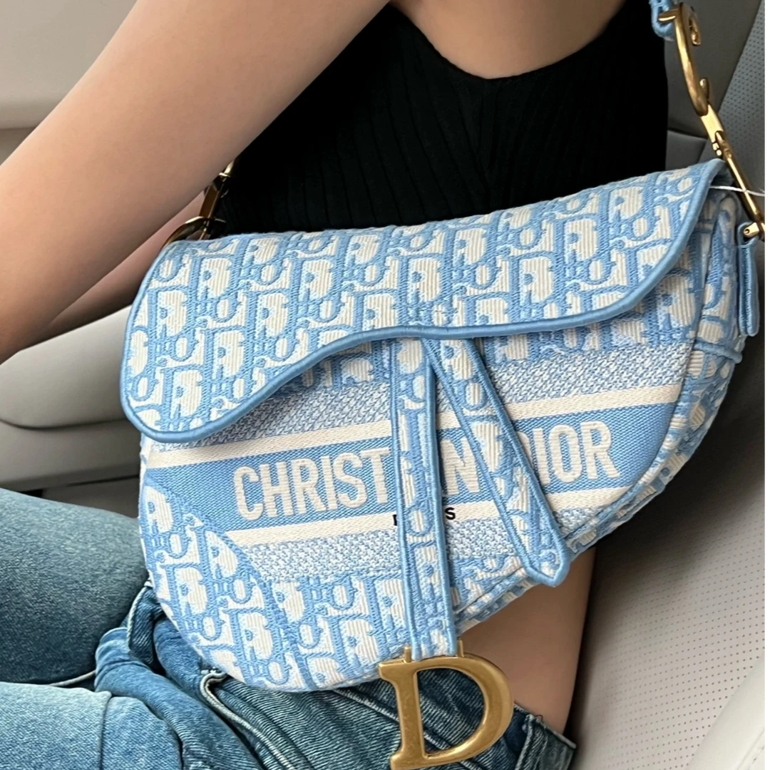 95新 DIOR/迪奥 小花Jerry SADDLE 马鞍 中号 25.5 配肩带