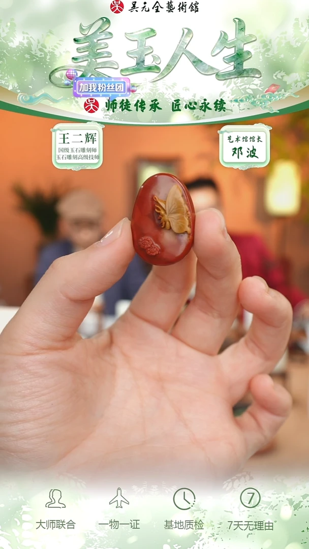 未镶嵌南红玛瑙挂件25-蝶恋花