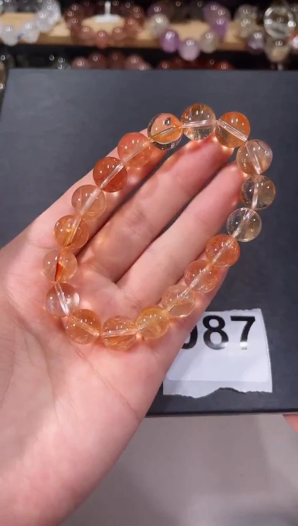 未镶嵌手链水晶A087黄胶花手链