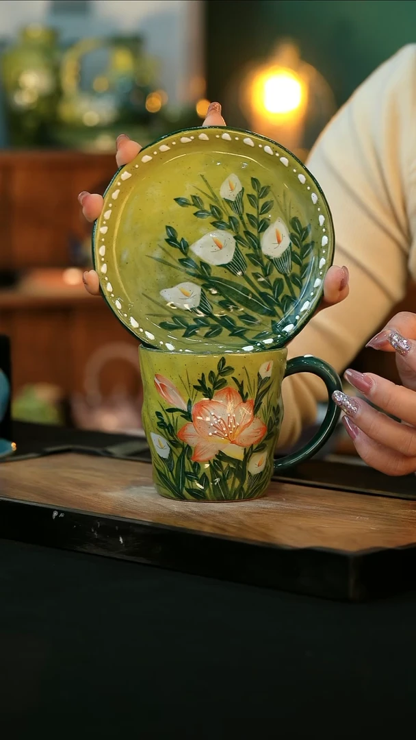 【闪购商品】杯手绘心瓷陶瓷浮力