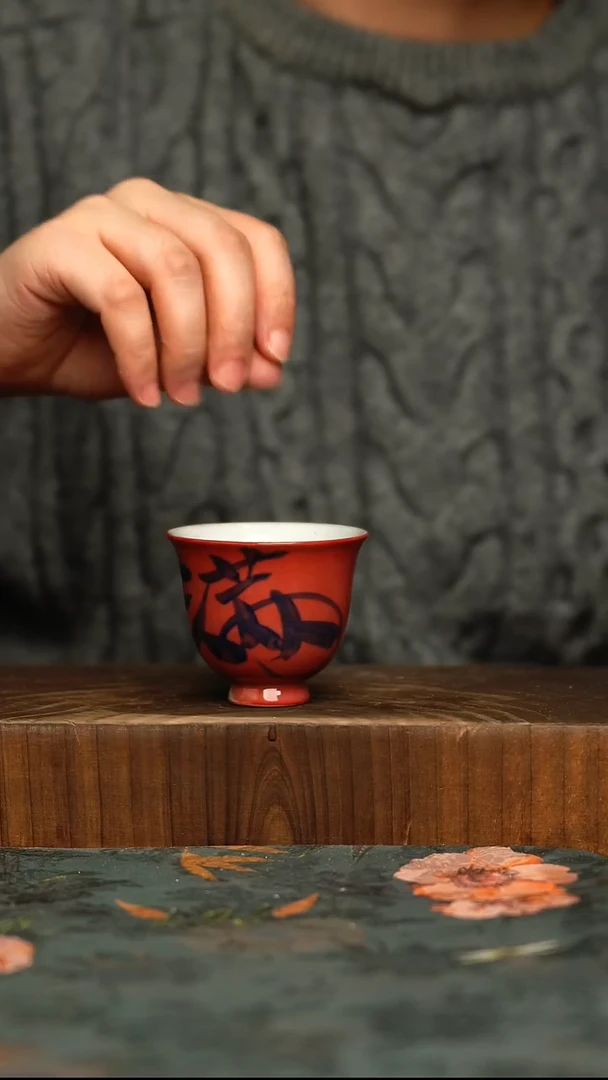 杯釉下彩手工手绘同款陶器