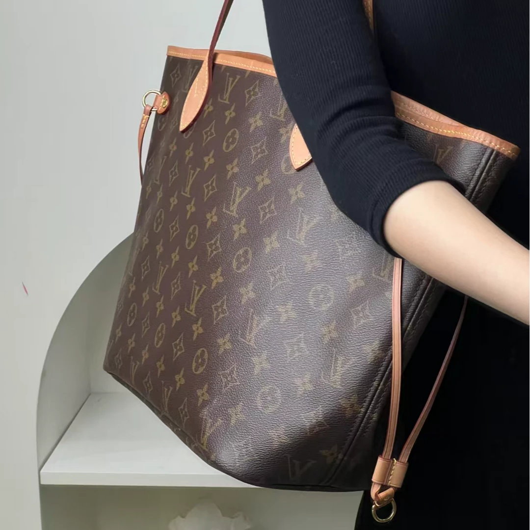 95新 LouisVuitton/路易威登 lv neverfull 中号米内/严选