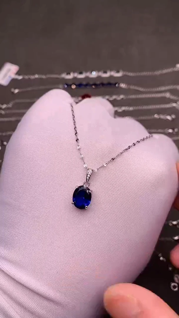 【闪购商品】蓝宝石颈饰银S925镶嵌.........