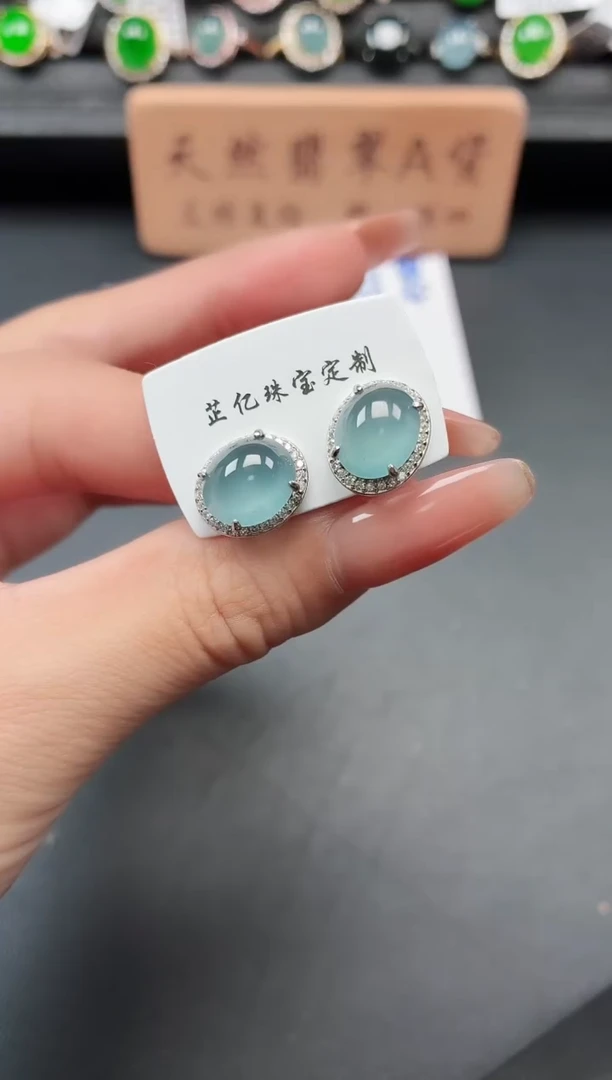 银S925镶嵌戒指翡翠1