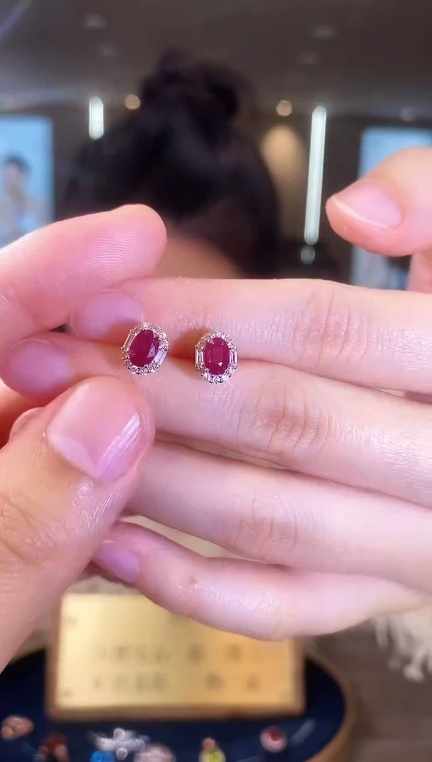 【闪购商品】红宝石耳饰银S925镶嵌05