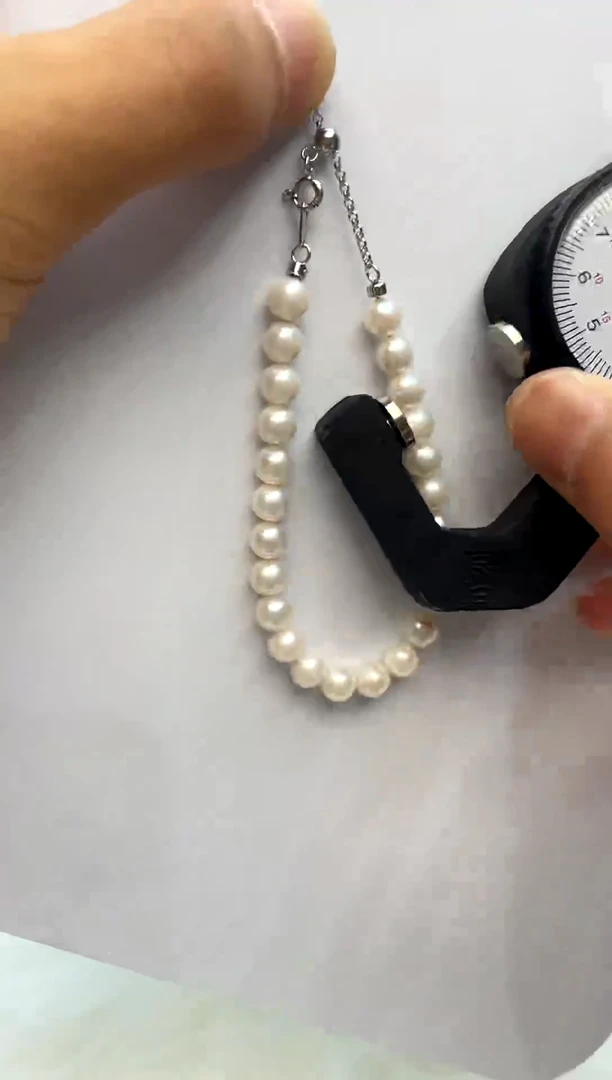 海水珍珠银S925镶嵌手链6-7